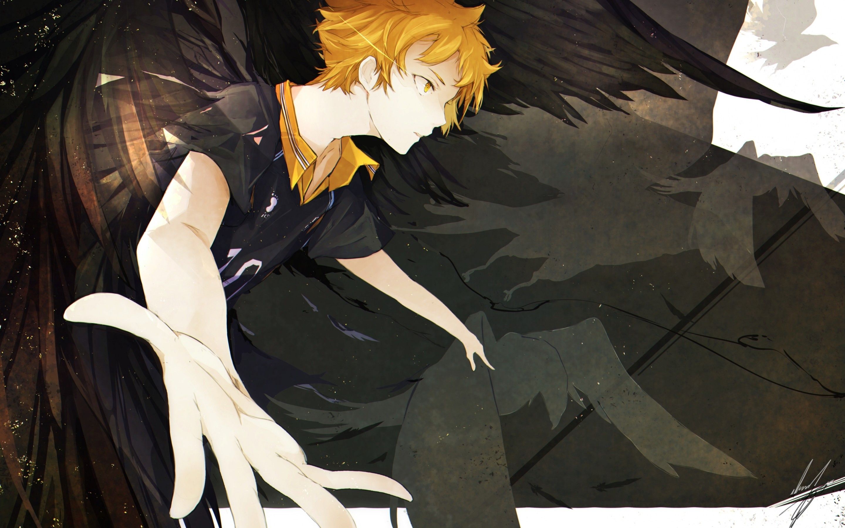 Download 2880x1800 Haikyuu, Hinata Shouyou, Dark Wings, Orange