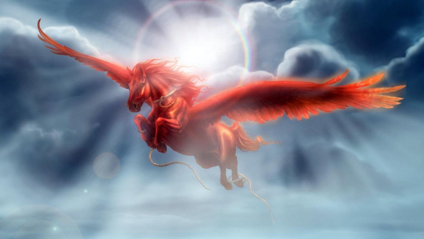 Flying Horse. Pegasus, Greek gods and goddesses