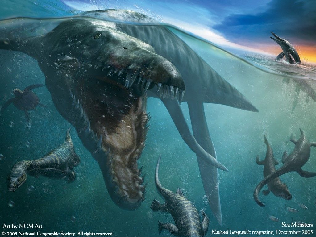 Fantasy Wallpaper, Sea Monsters. Prehistoric animals