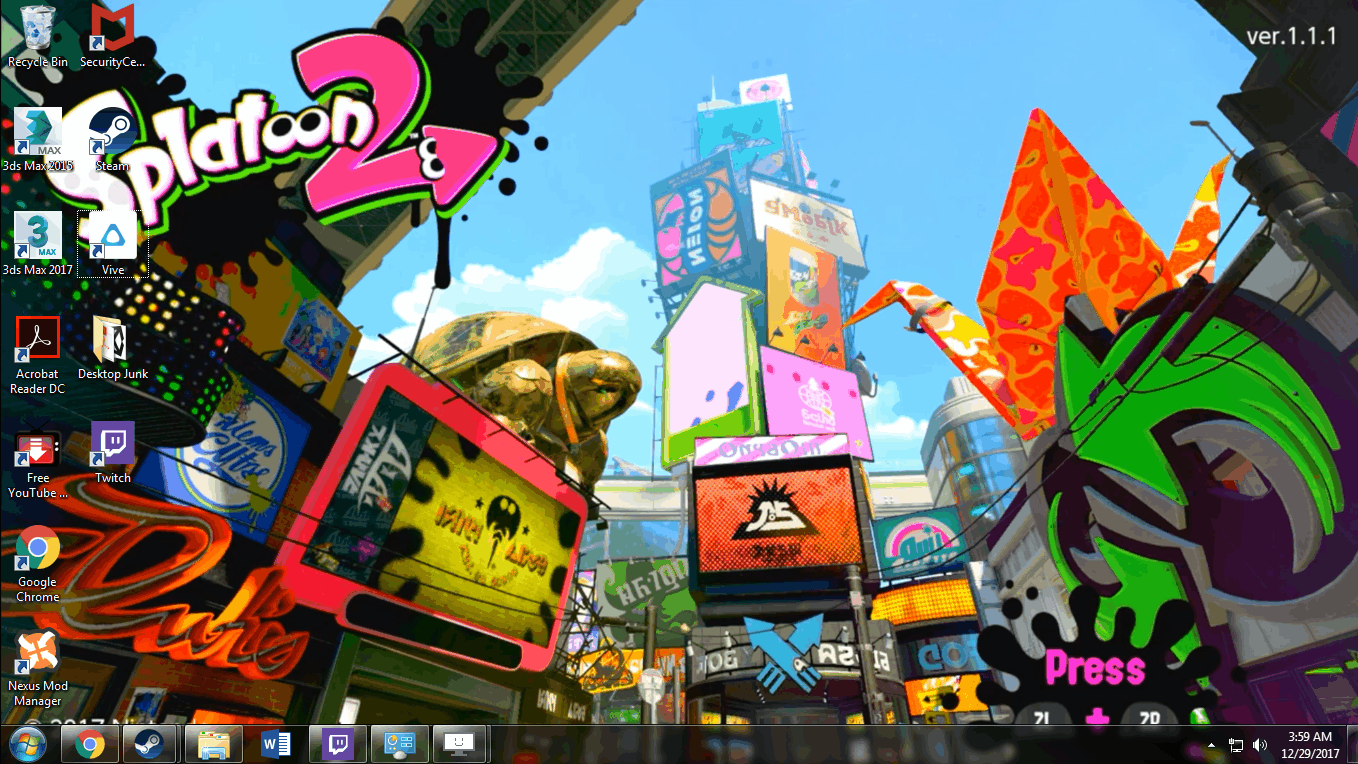 My Desktop background is the Splatoon 2 title screen!
