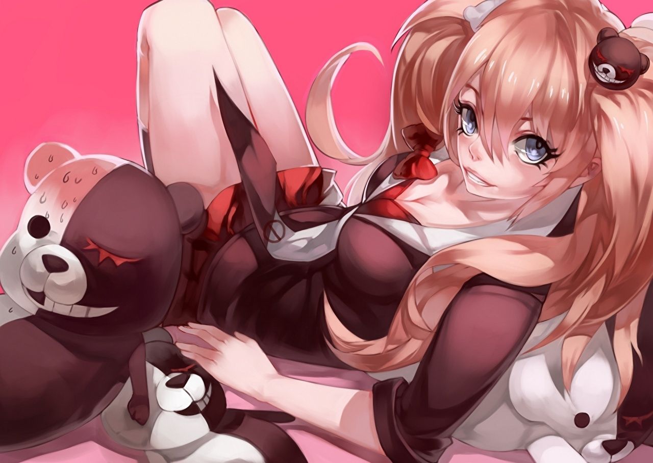 Desktop Wallpaper danganronpa (series), enoshima junko, monokuma