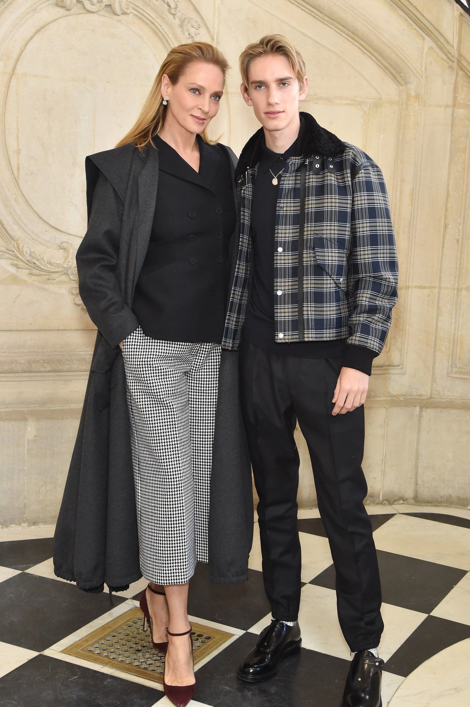 Uma Thurman and Her Son Stole the Show at Dior Couture in Paris
