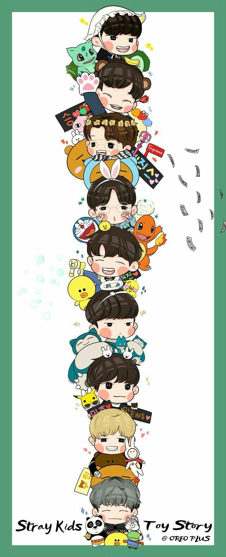 StrayKids as cartoons so cute. Tupai, Gambar anime, Gambar