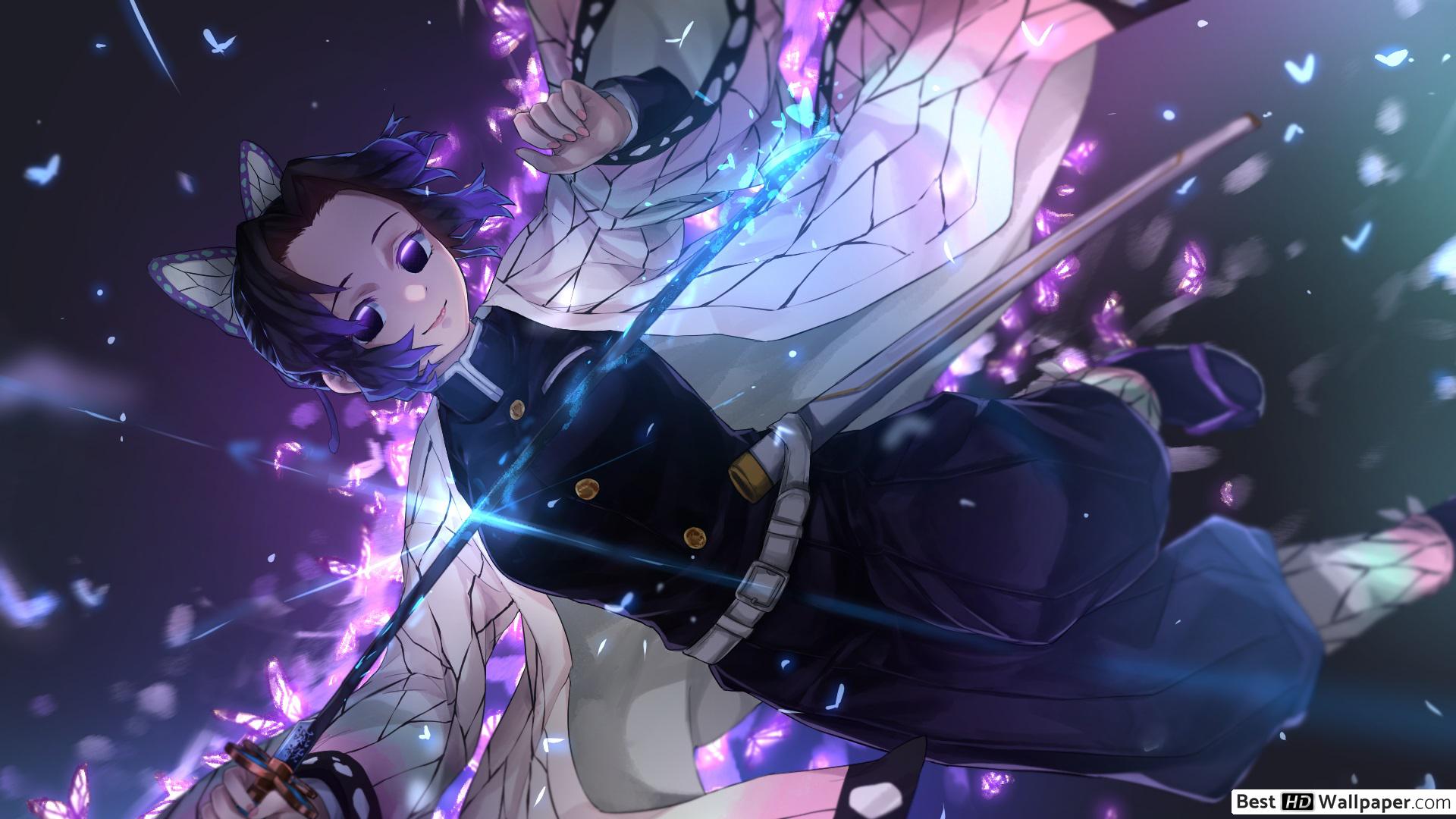 Demon Slayer Giyuu Tomioka With A Long Sharp Sword Under Purple Flowers 4K  HD Anime Wallpapers  HD Wallpapers  ID 40321