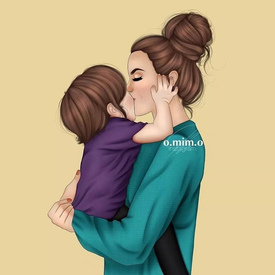 Mom And Daughter Drawing Of A Hugging Her With Love Hearts Outline Sketch  Vector PNG Images | PNG Free Download - Pikbest