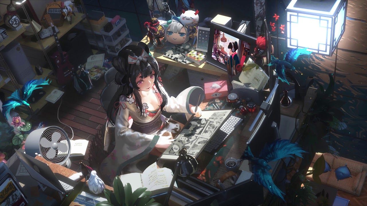 Gamer Girl Anime Gaming Desktop Setup 4K Wallpaper #6.2619