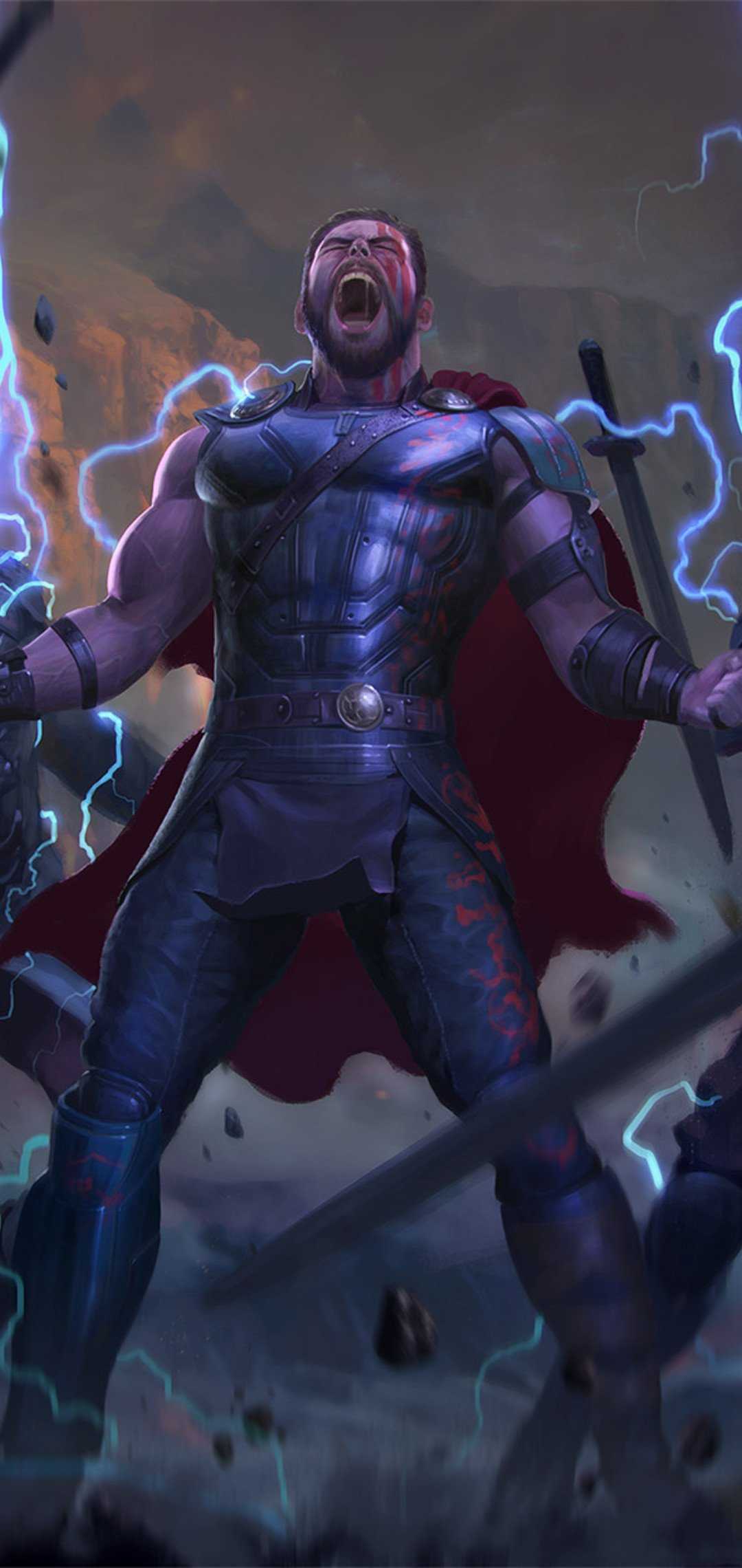 God of Thunder Artwork HD Wallpaper (1080x2280)