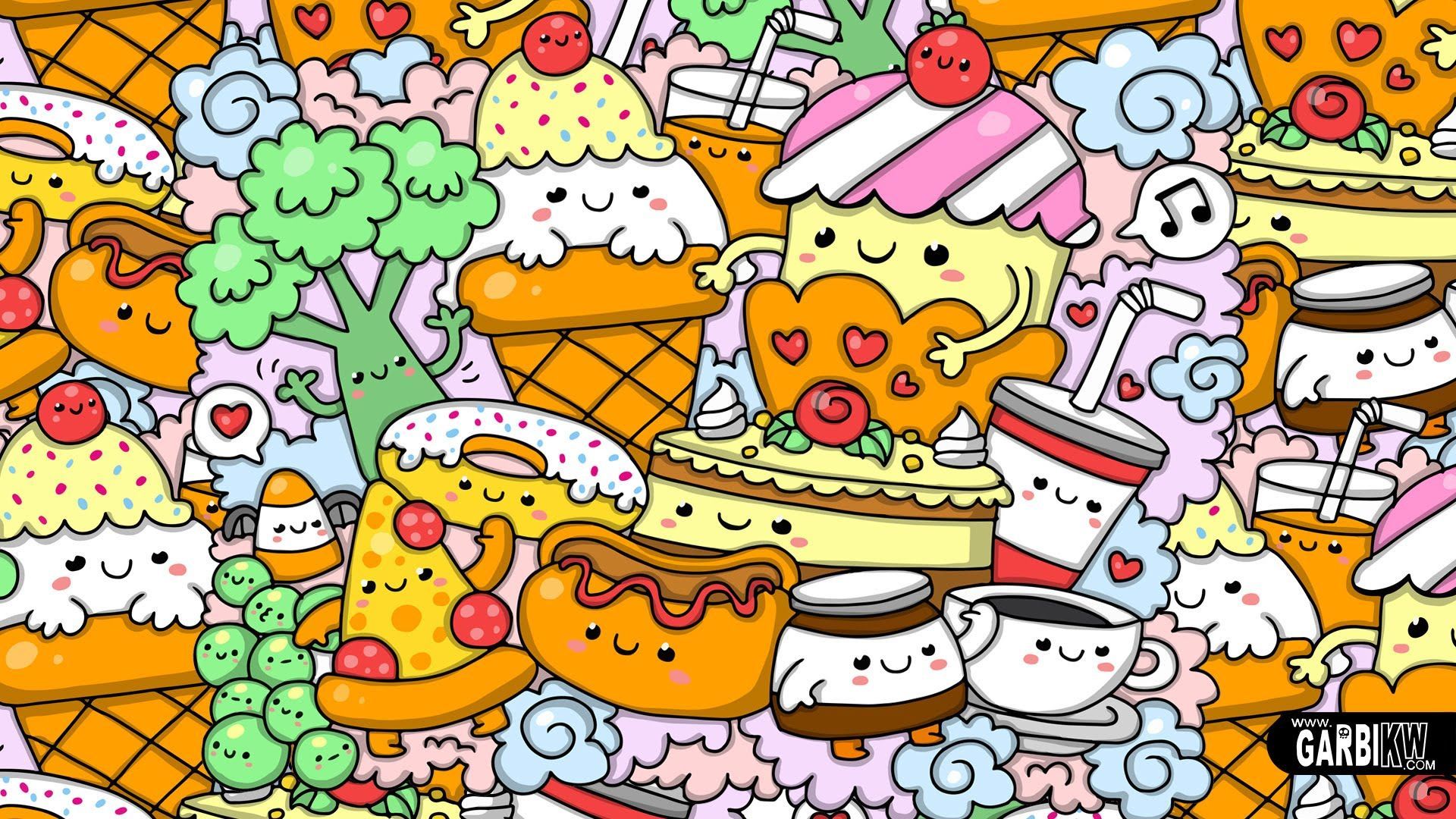 Wallpaper Cute Drawings Of Food With Faces