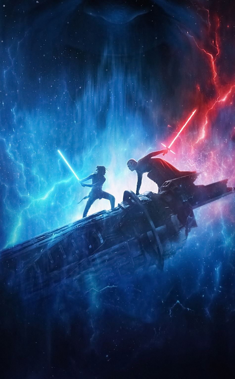 Star Wars: The Rise of Skywalker, Kylo Ren and Rey, 2019 movie wallpaper. Star wars wallpaper iphone, Star wars poster, Star wars wallpaper