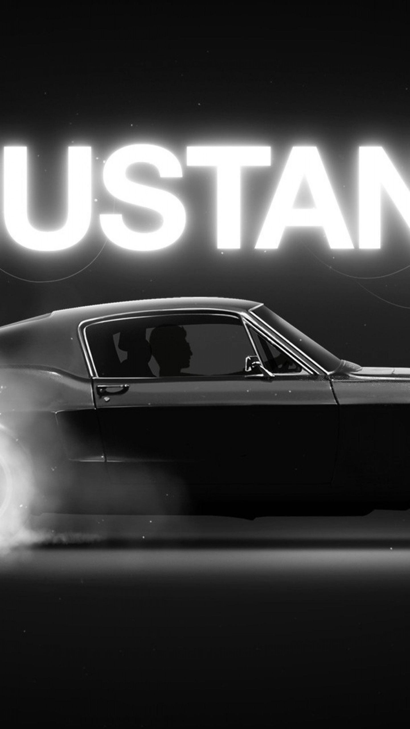 Wallpaper Mustang, Muscle car, Black, HD, Automotive