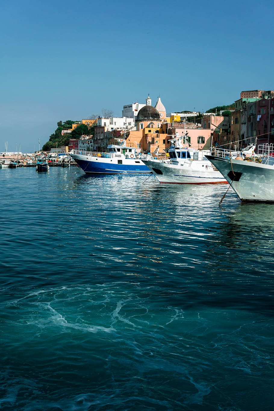 HD wallpaper: italy, ischia, summer, blue, aqua, water, seaside, harbor, boats