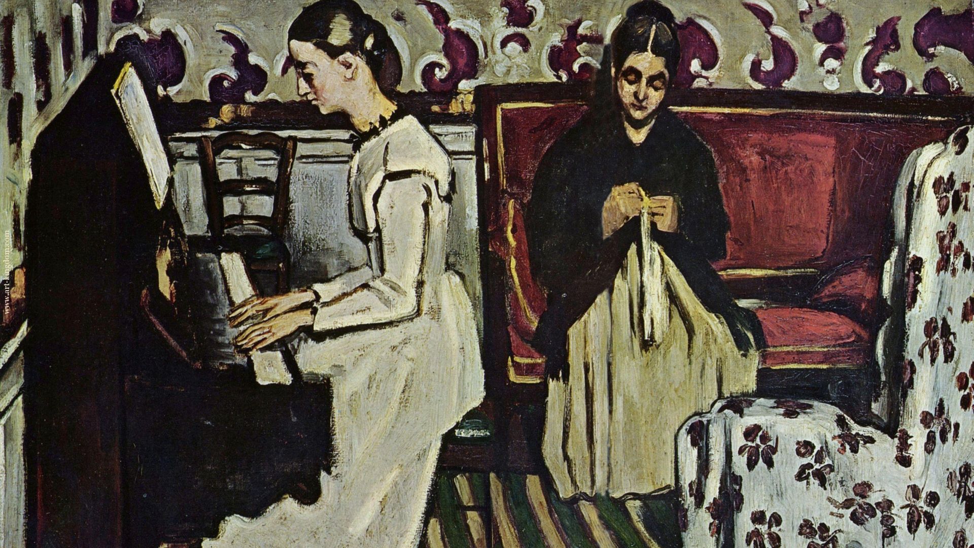 Painting Cezanne and daughter Desktop wallpaper 1920x1080