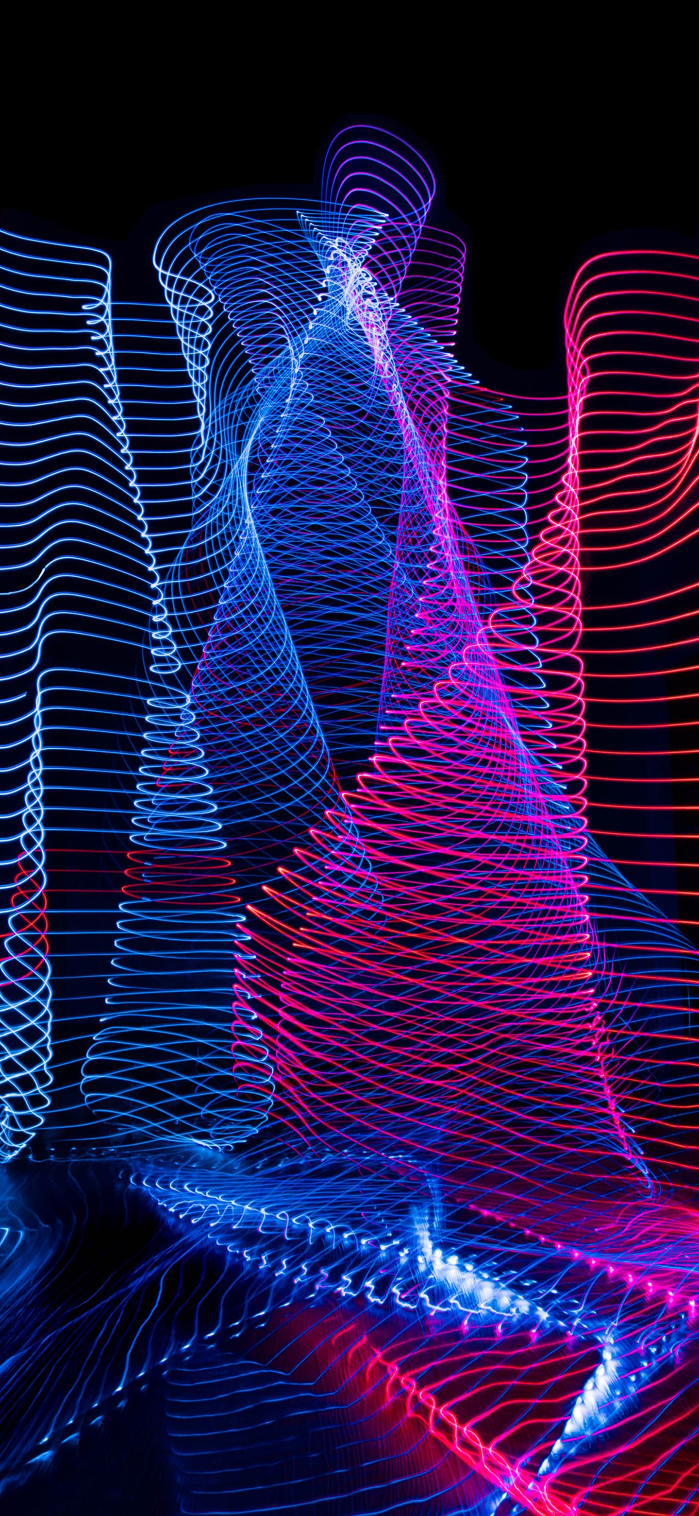 Neon Laser Lights Amoled Wallpaper