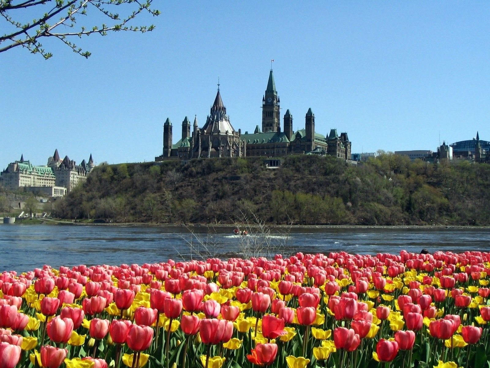 View of Parliament Hill, Ottawa from Gatineau, Quebec during