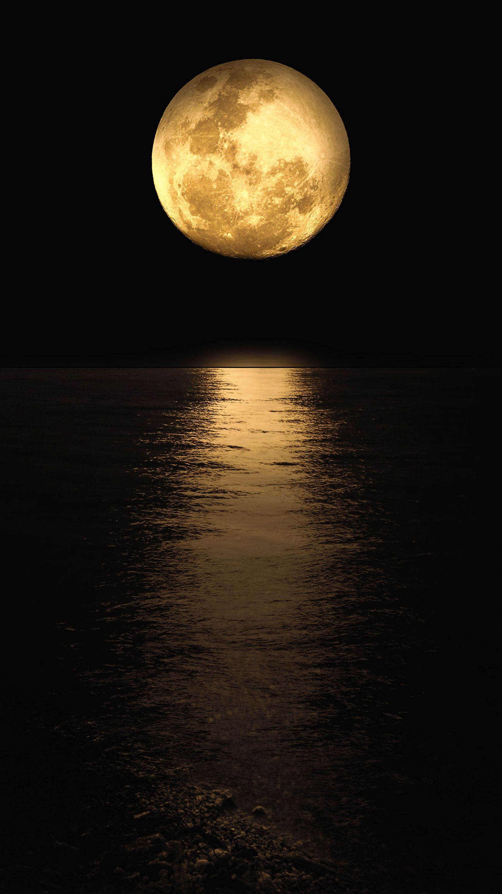 moon #night #ocean #water #dark #black #orange #photooftheday