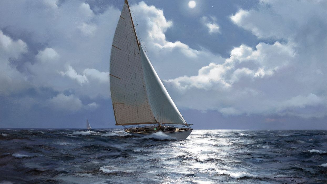 Sailboat Artwork Wallpapers Wallpaper Cave