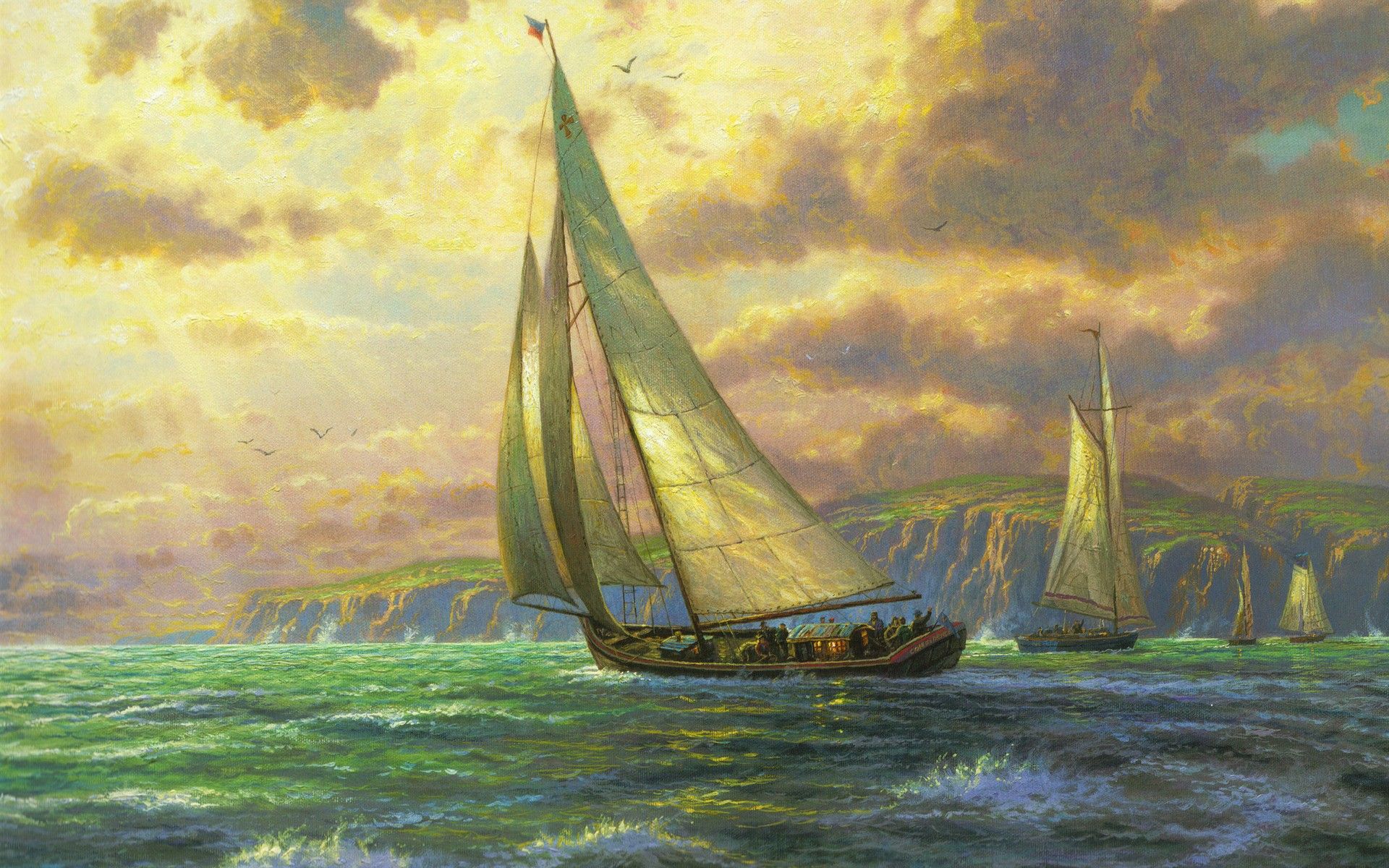 Ocean ships artwork sail ship sailing paintwork sailing ships sea