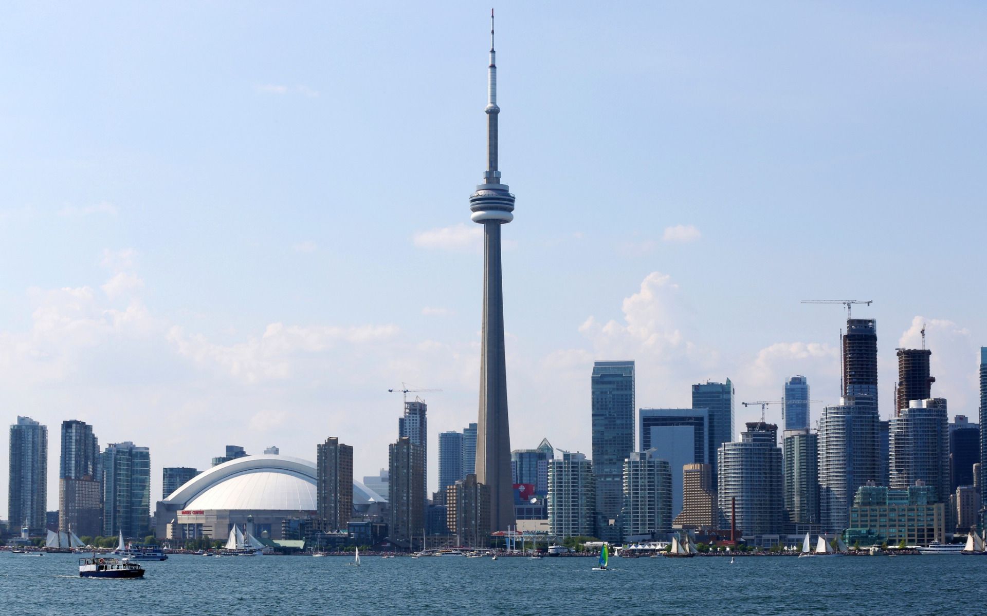 Download wallpaper Toronto, CN Tower, metropolis, summer, skyline