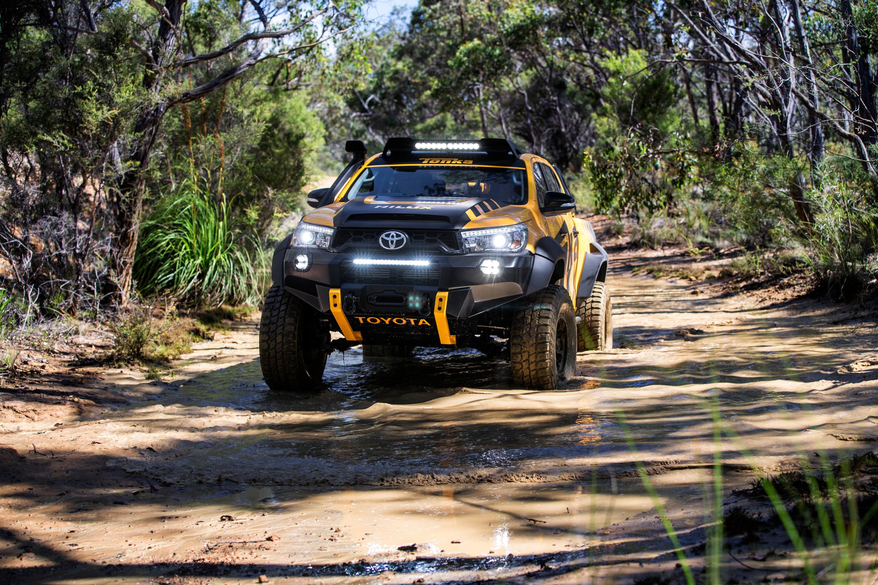 Black And Yellow Toyota Off Road Vehicle On Muddy Road HD