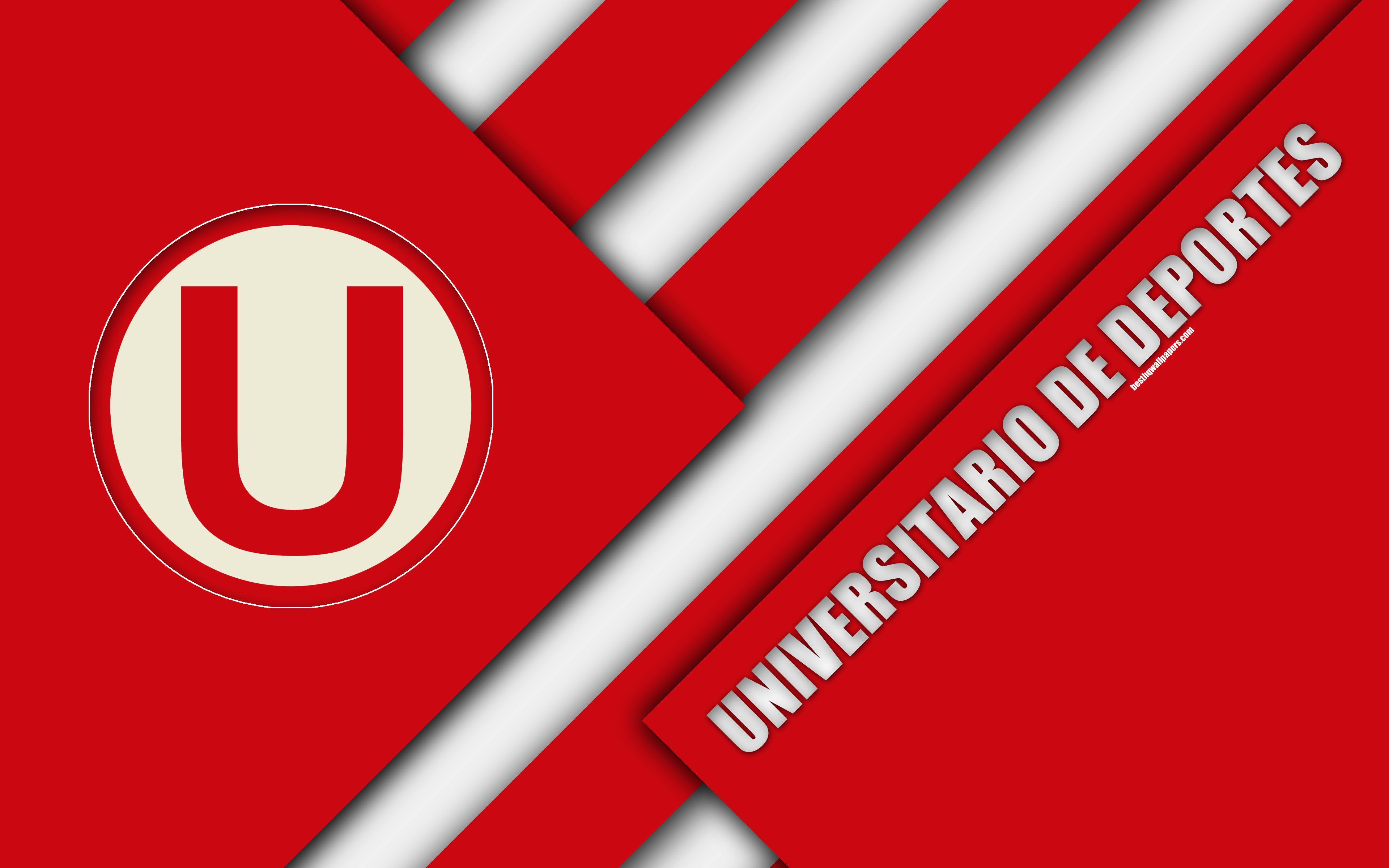 Club Universitario De Deportes, 4k, Logo, Red White