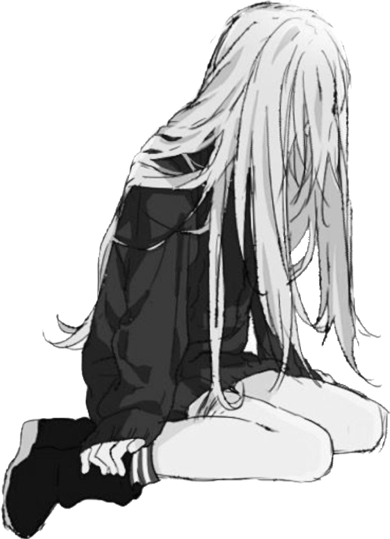 Black And White Anime Girl Sad Wallpapers - Wallpaper Cave