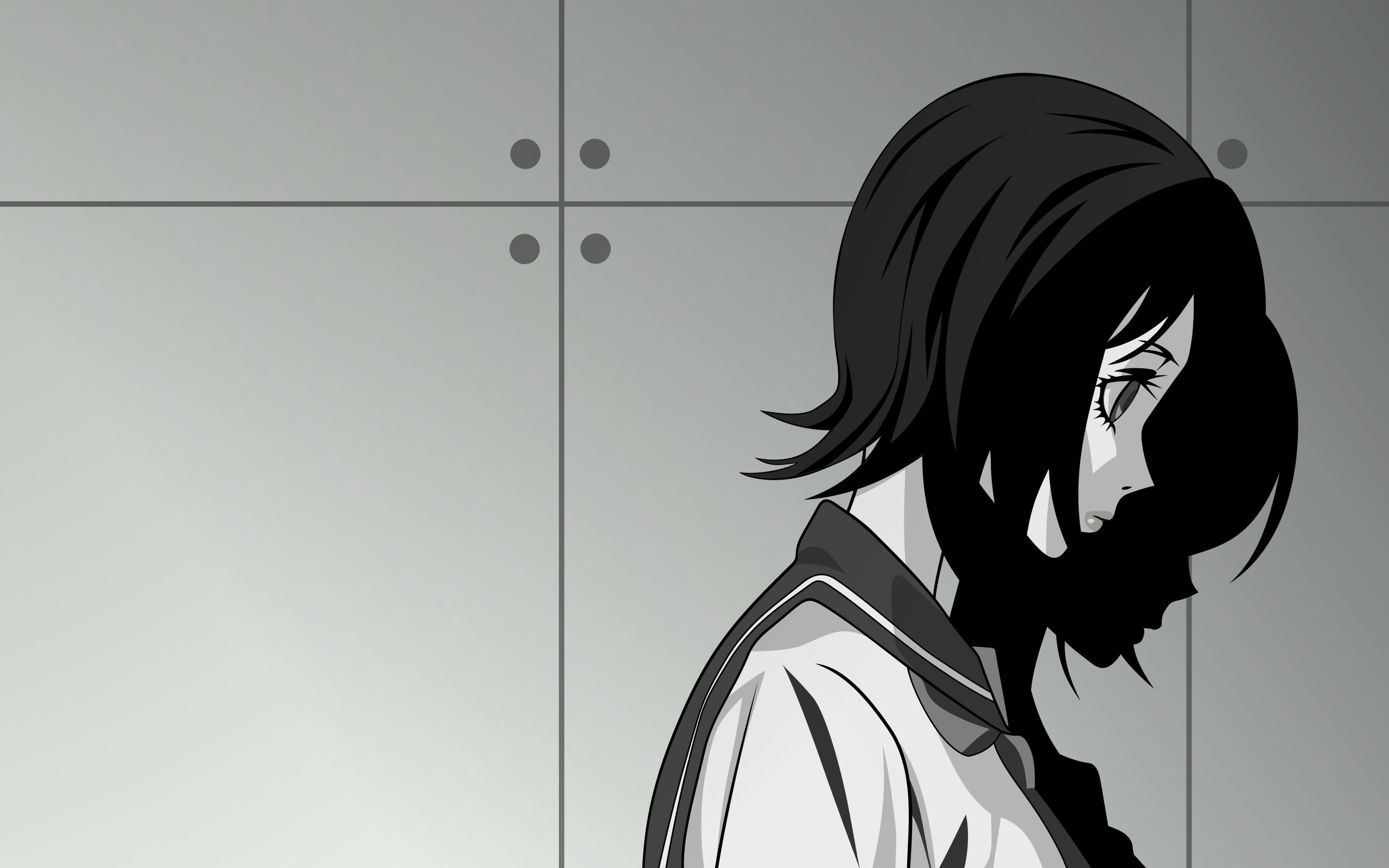 Black haired female anime character illustration HD wallpaper