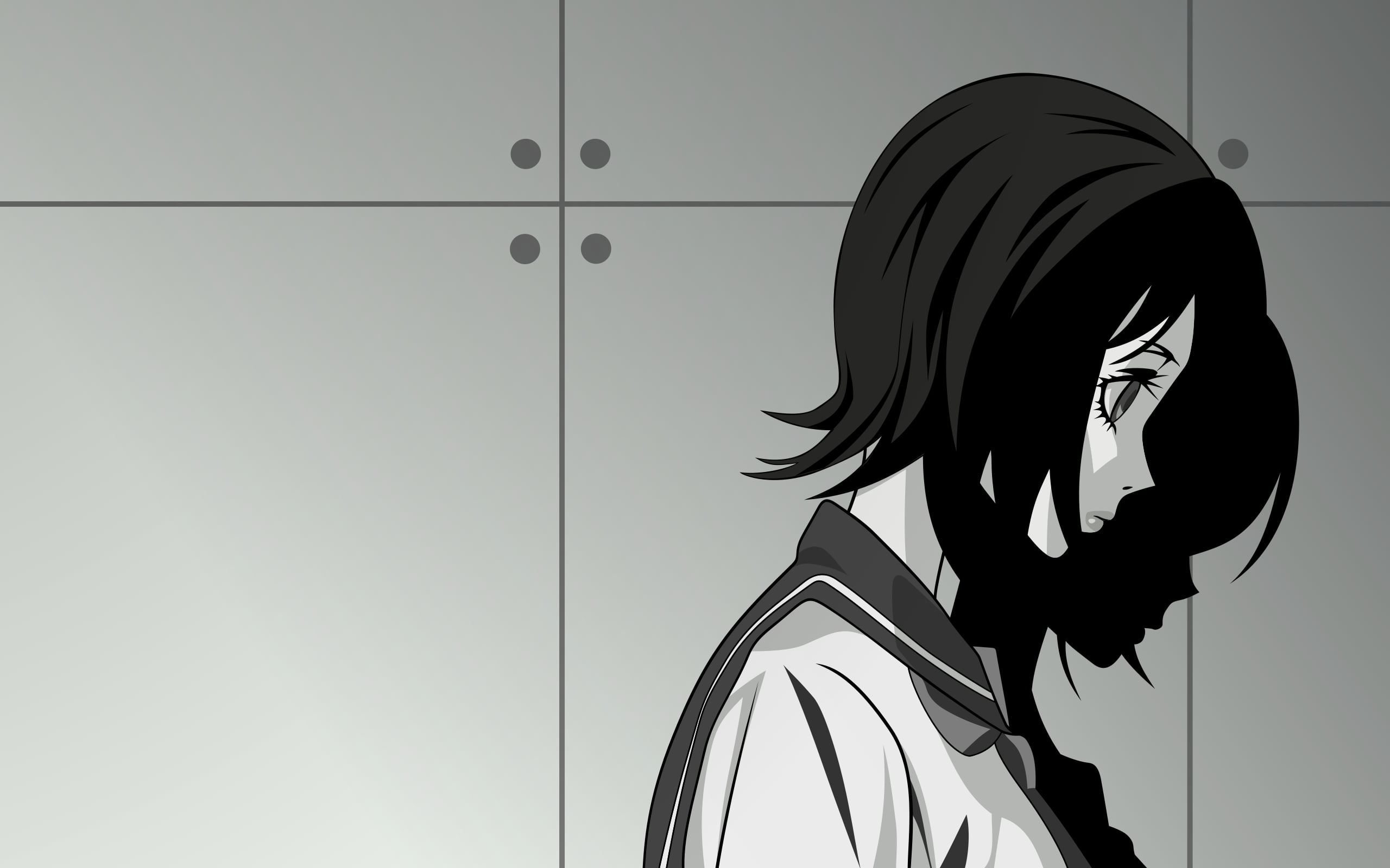 Black And White Anime Girl Sad Wallpapers Wallpaper Cave