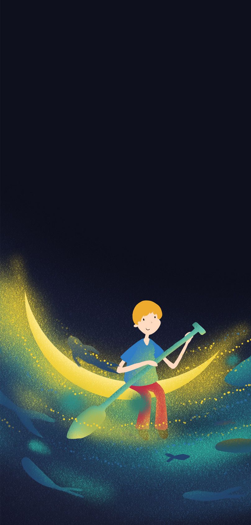 the boys moon boat mobile phone wallpaper background image free