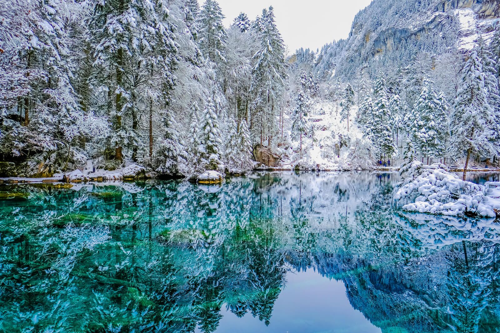 See why Lake Blausee is stunning during all seasons