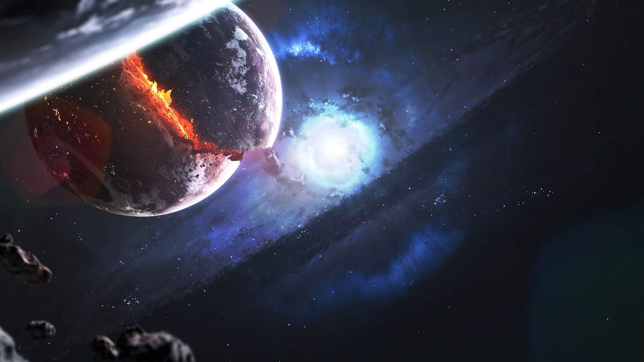 Planet Explosion, Asteroids, Meteors