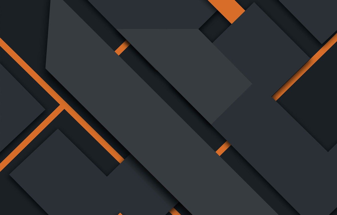 Wallpaper line, abstraction, geometry, black, design, orange