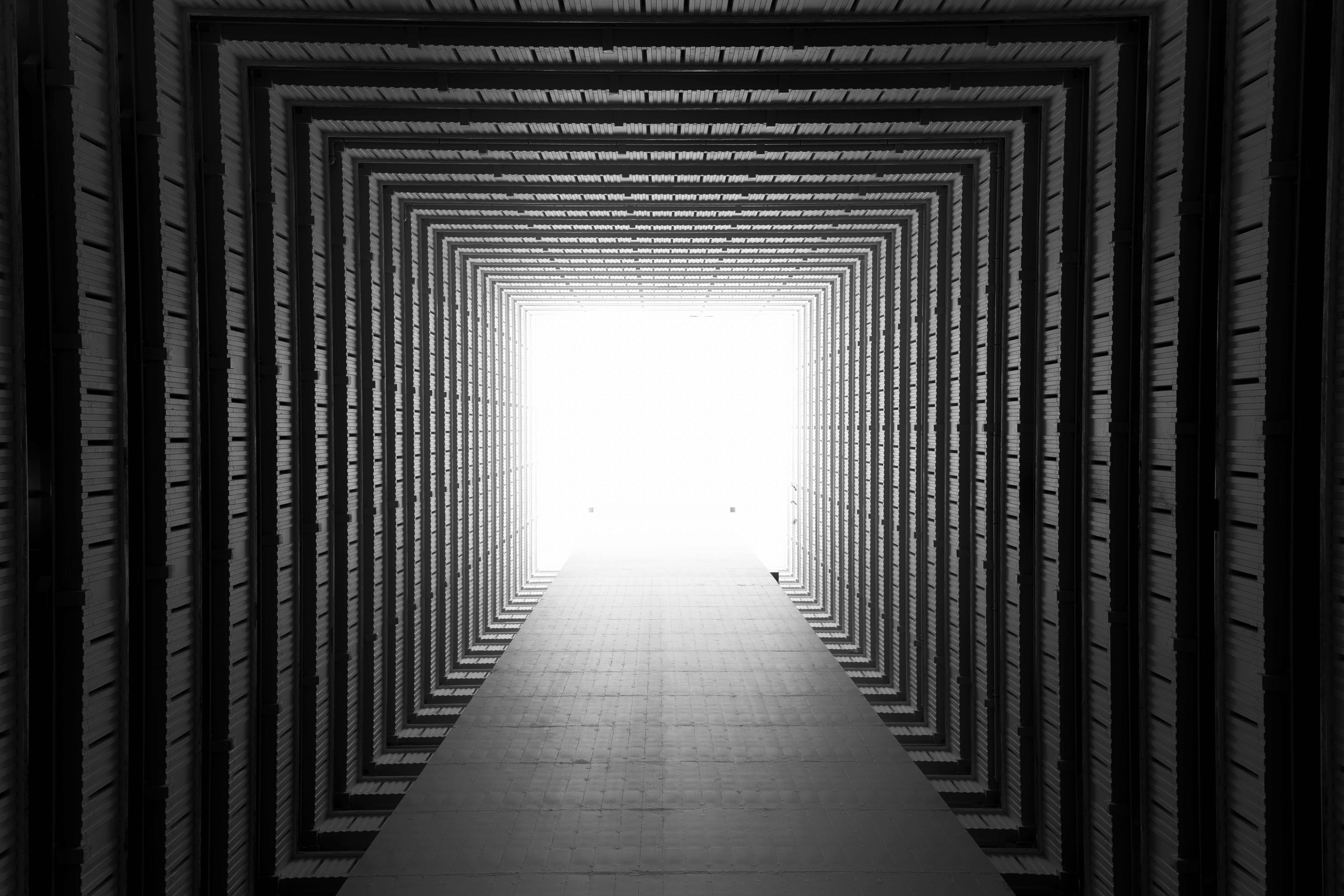 wallpaper corridor, symmetry, geometry, architecture, light