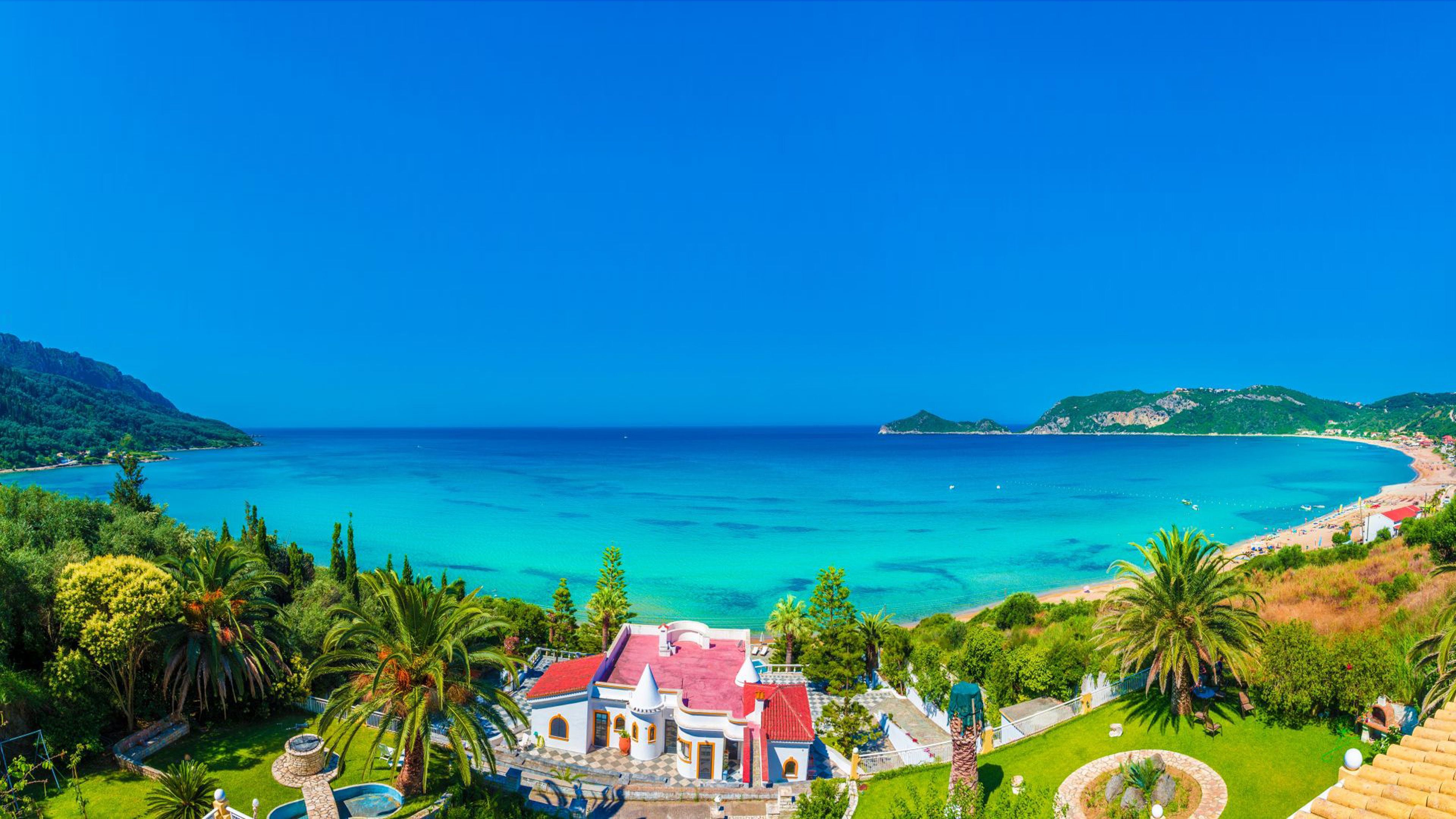 Ionian Sea Greece Corfu Island Beaches Ultra HD Wallpaper Image