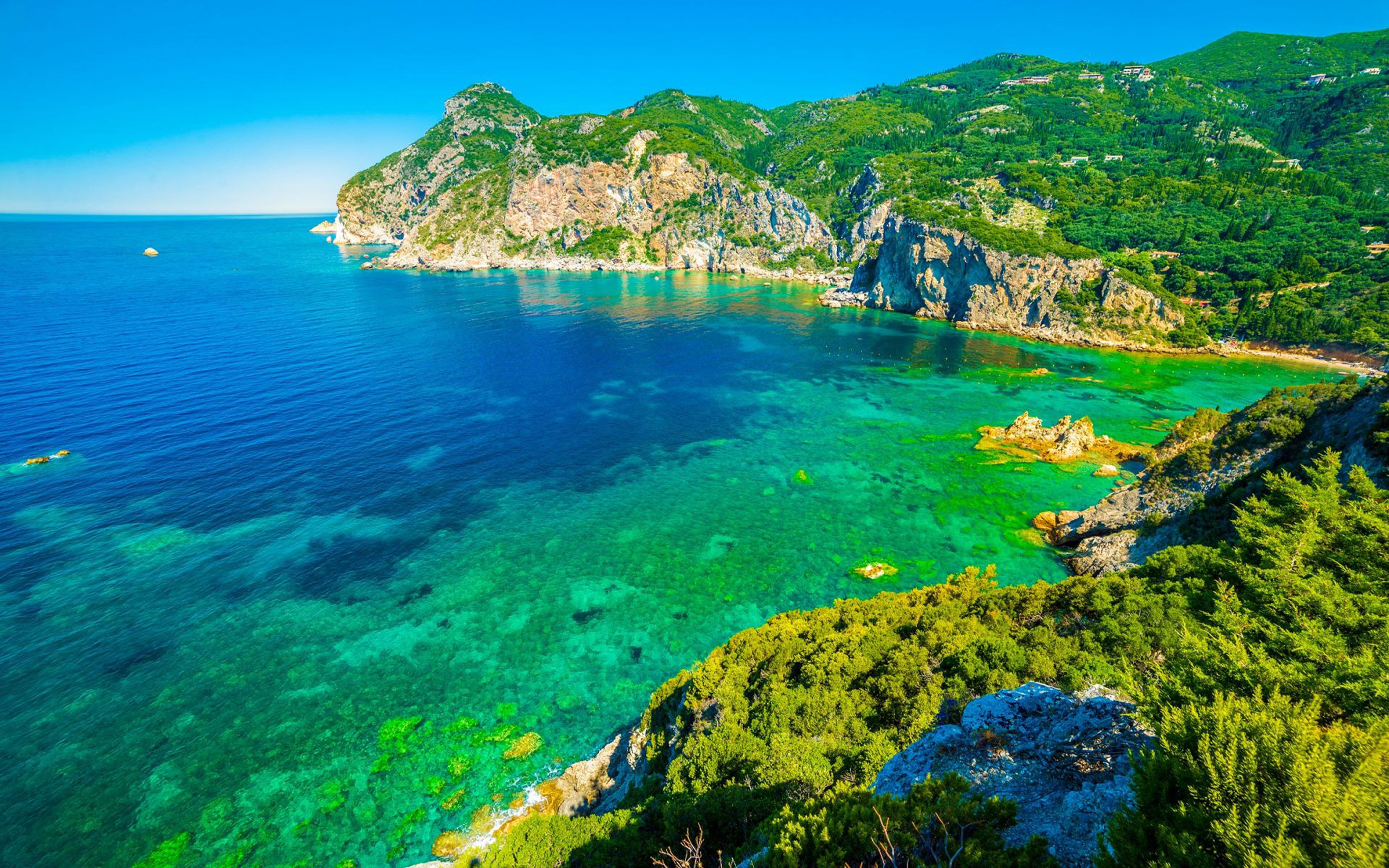 Corfu Or Kerkira Island In Ionian Sea In Greece Landscape