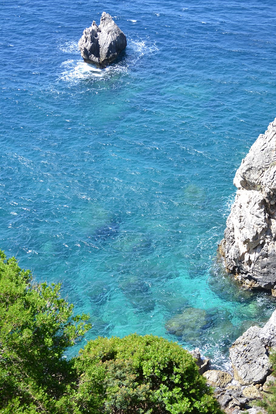 HD wallpaper: corfu, greece, ocean, sea, nature, coastline, rock