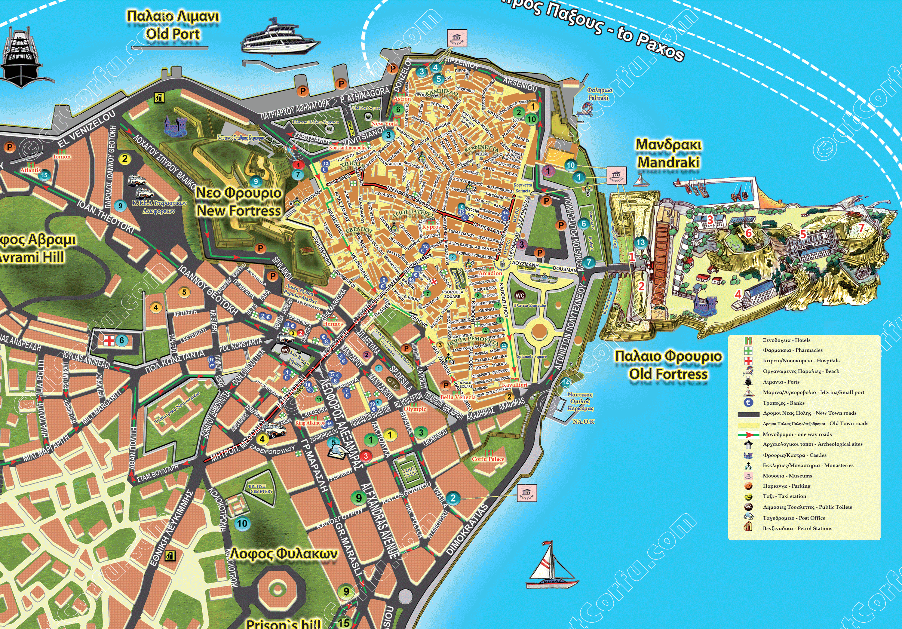 A Large Map of the Town of Corfu