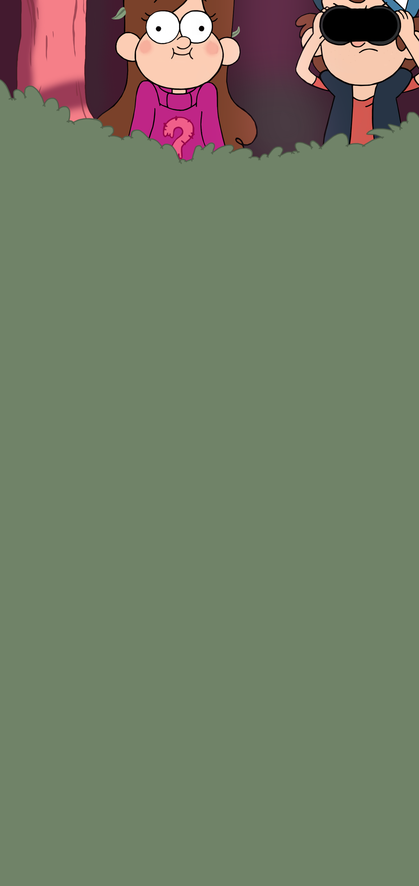 Gravity Falls Spies In Dark Green Galaxy S10 Hole Punch Wallpaper