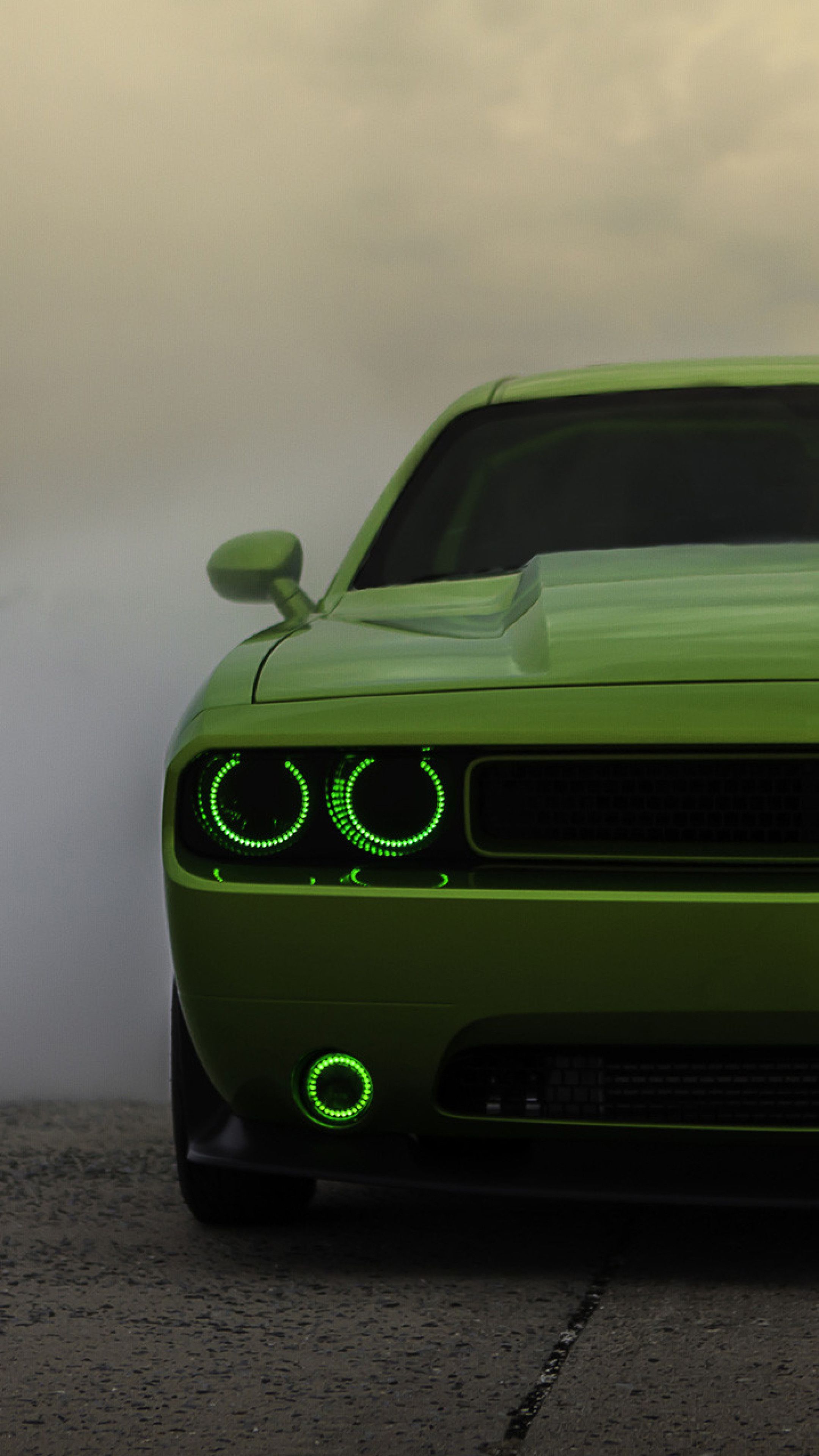 Green Dodge Challenger Sony Xperia X, XZ, Z5 Premium HD 4k