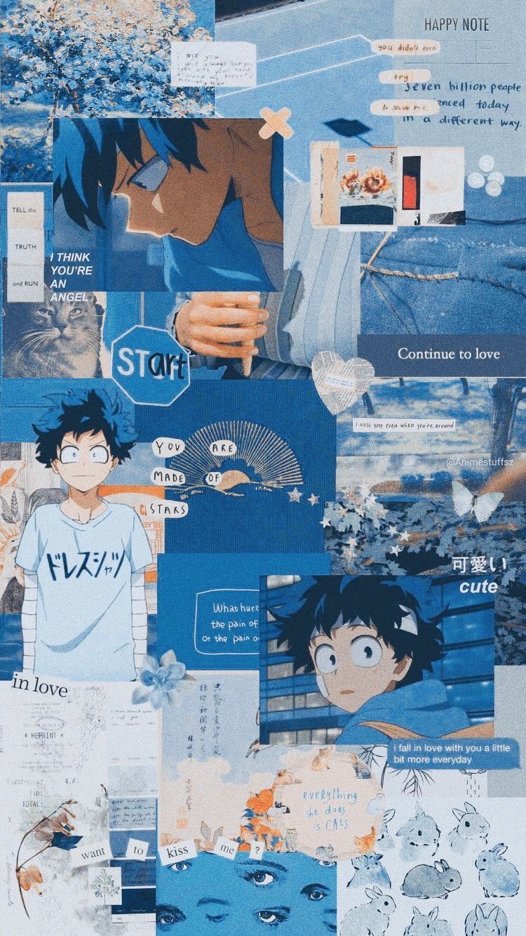 Young Midoriya. Aesthetic anime, Wallpaper, Blue aesthetic