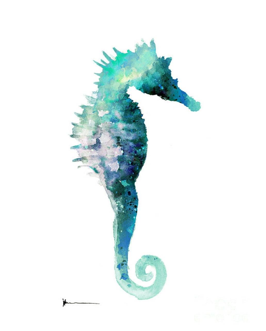 Watercolor Seahorse wallpaper
