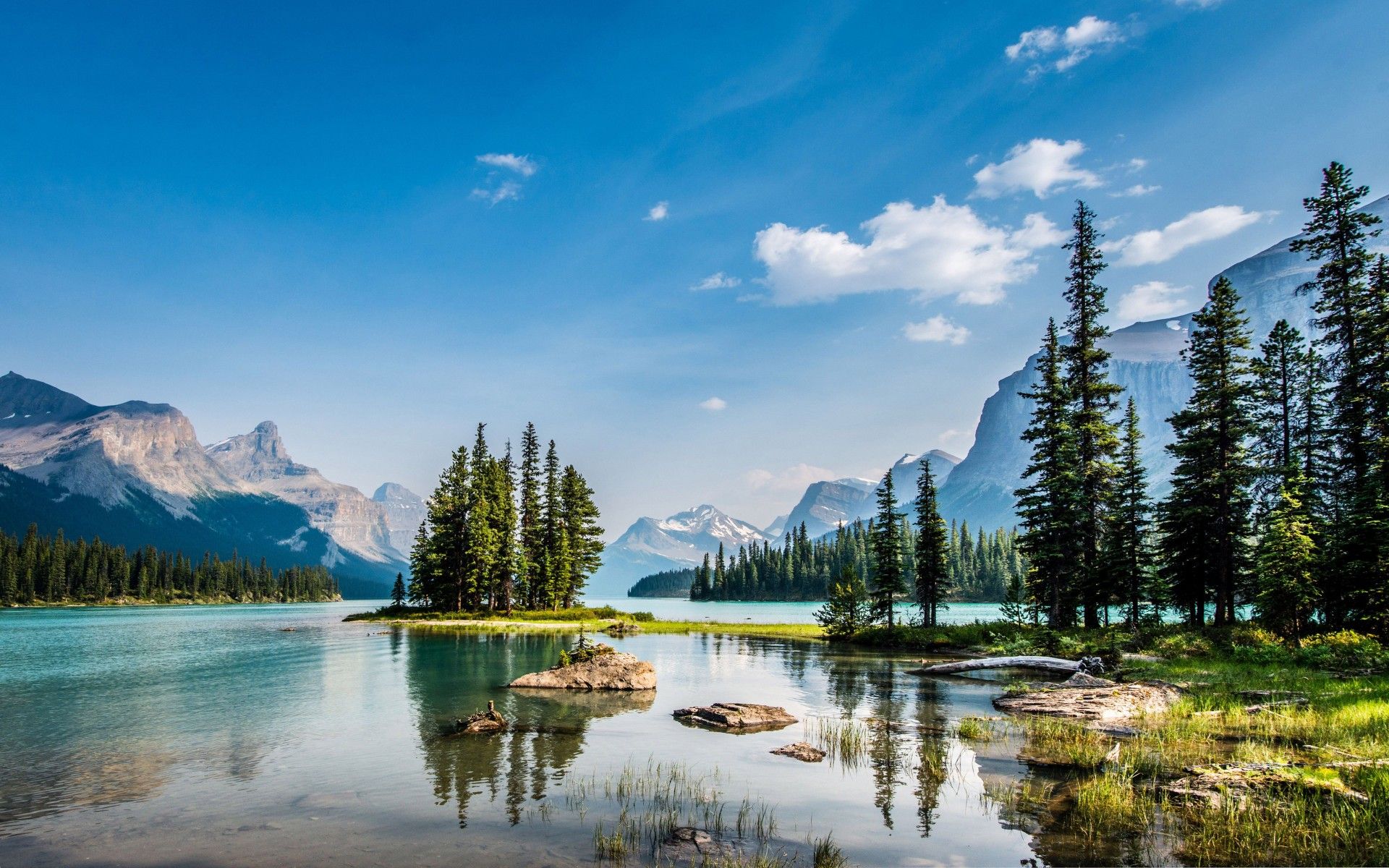 National Park Jasper Lake Maligne Spirit Island Wallpaper HD 4219