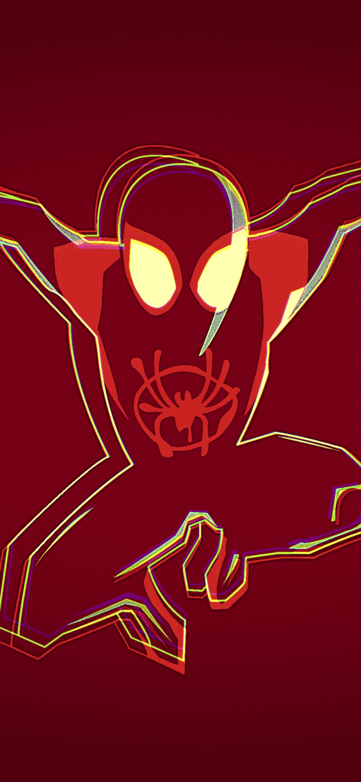 1242x2688 Minimalist Spiderman Into the Spider