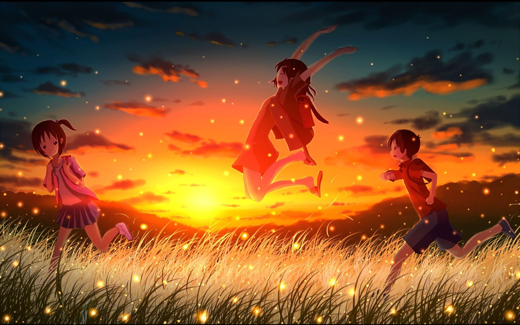Firefly Summer beautiful anime wallpaper Wallpaper
