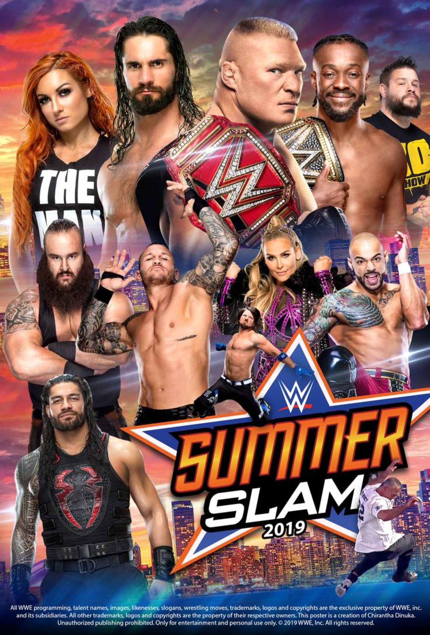 WWE SummerSlam 2019 Poster. Wwe