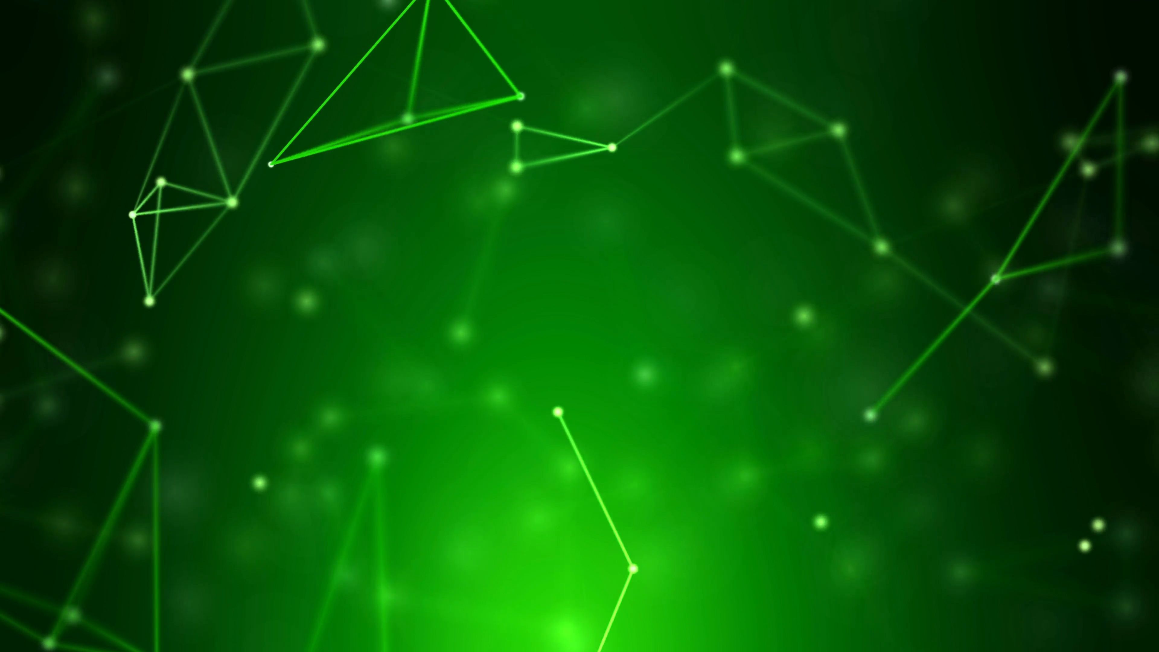 Green Wallpaper HD in 4K with Abstract Geometric Fractal Lines