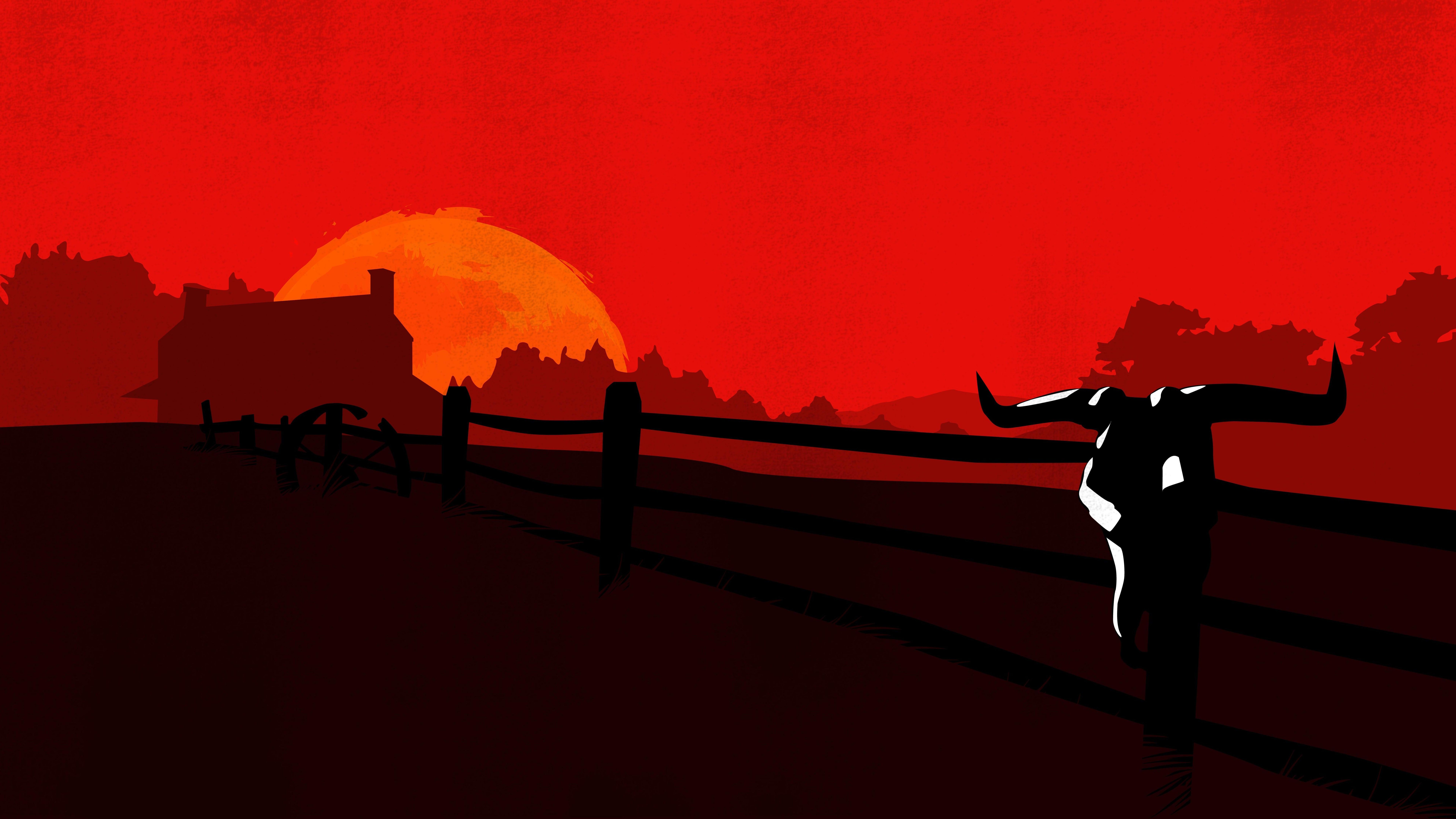 Red Dead Redemption 2 Minimalist 8k 8k HD 4k Wallpaper, Image, Background, Photo and Picture