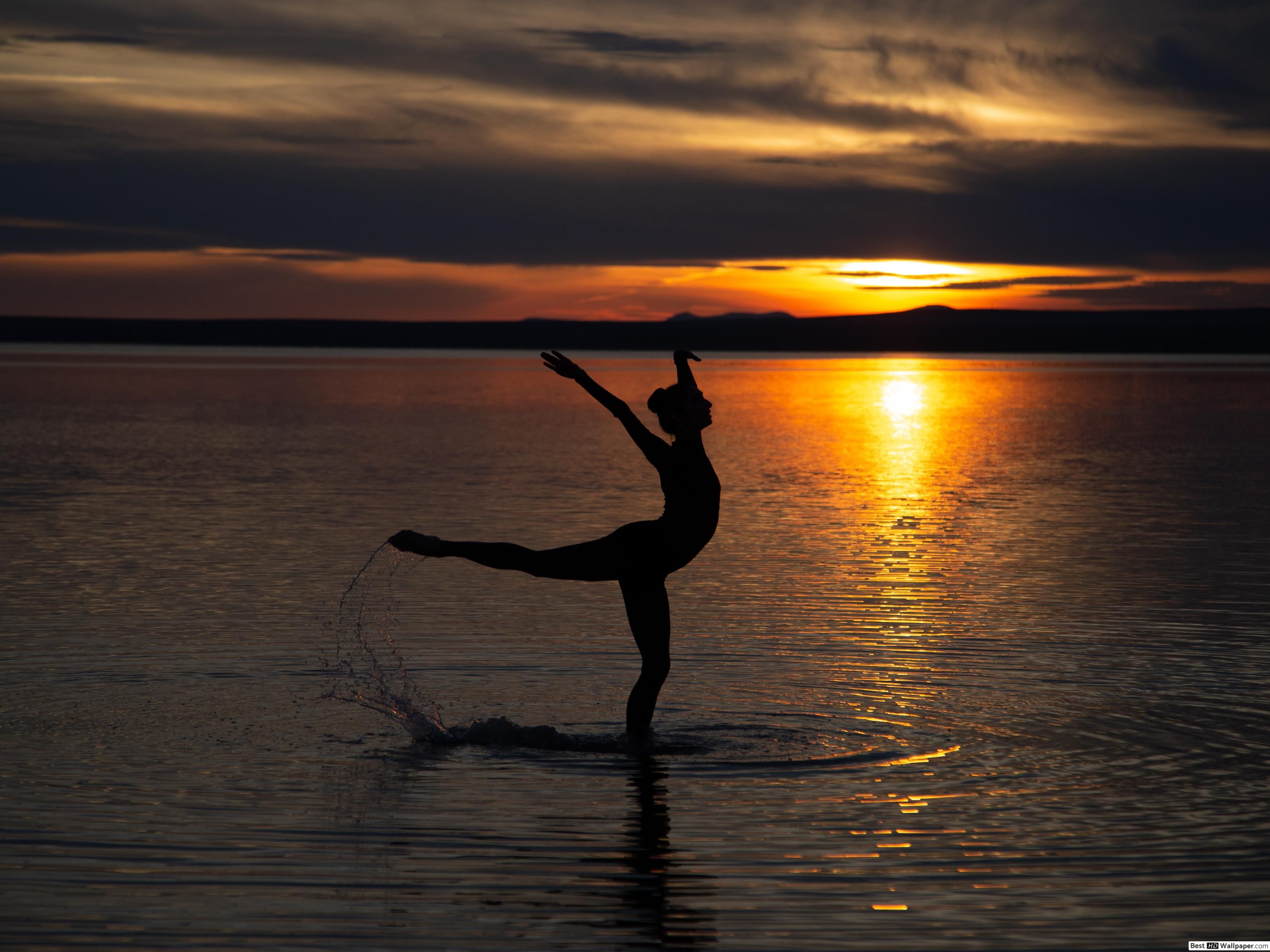 Dancing in the lake by the sunset HD wallpaper download