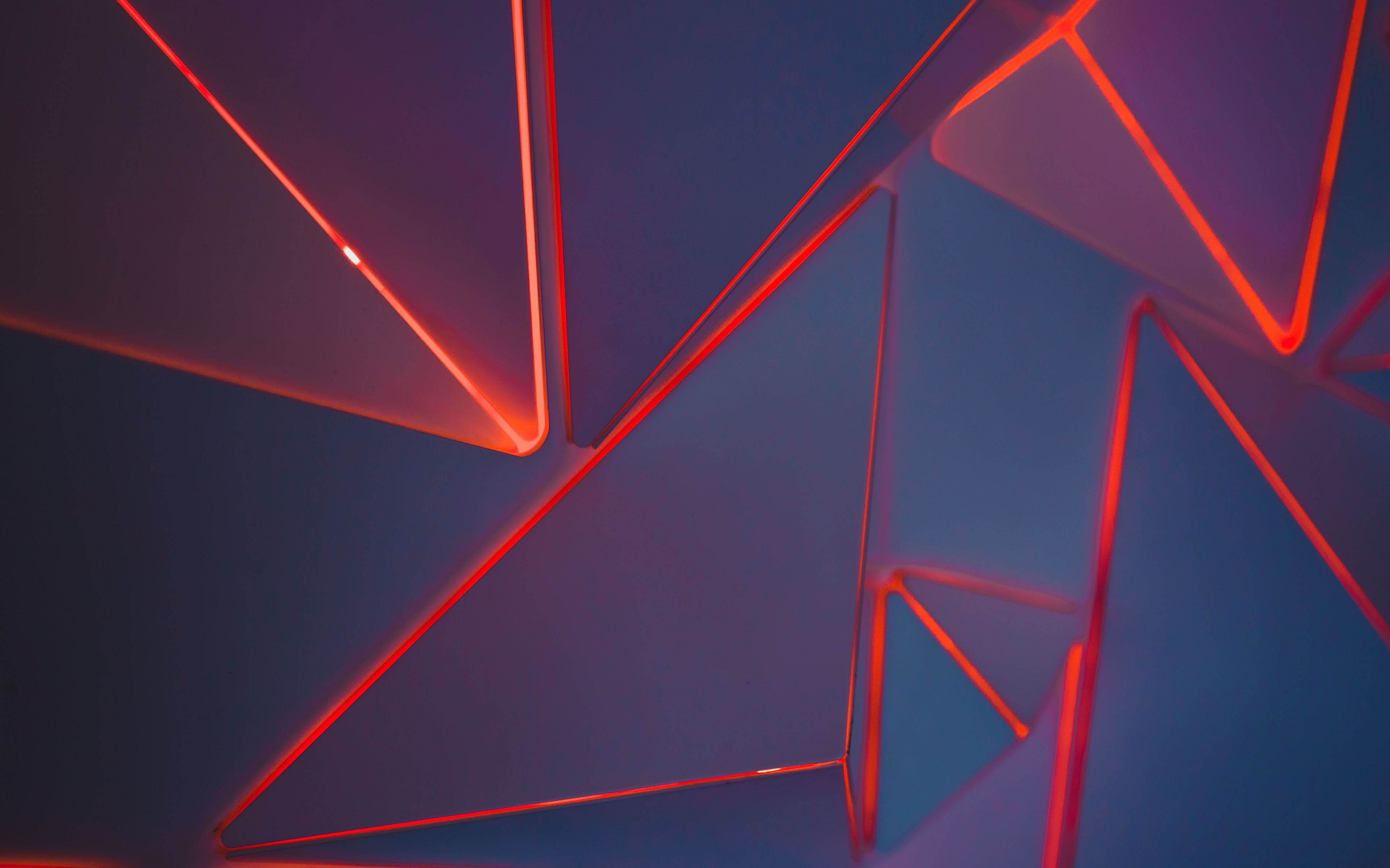 Red, Neon, Triangles, Geometric, Pattern, Wallpaper