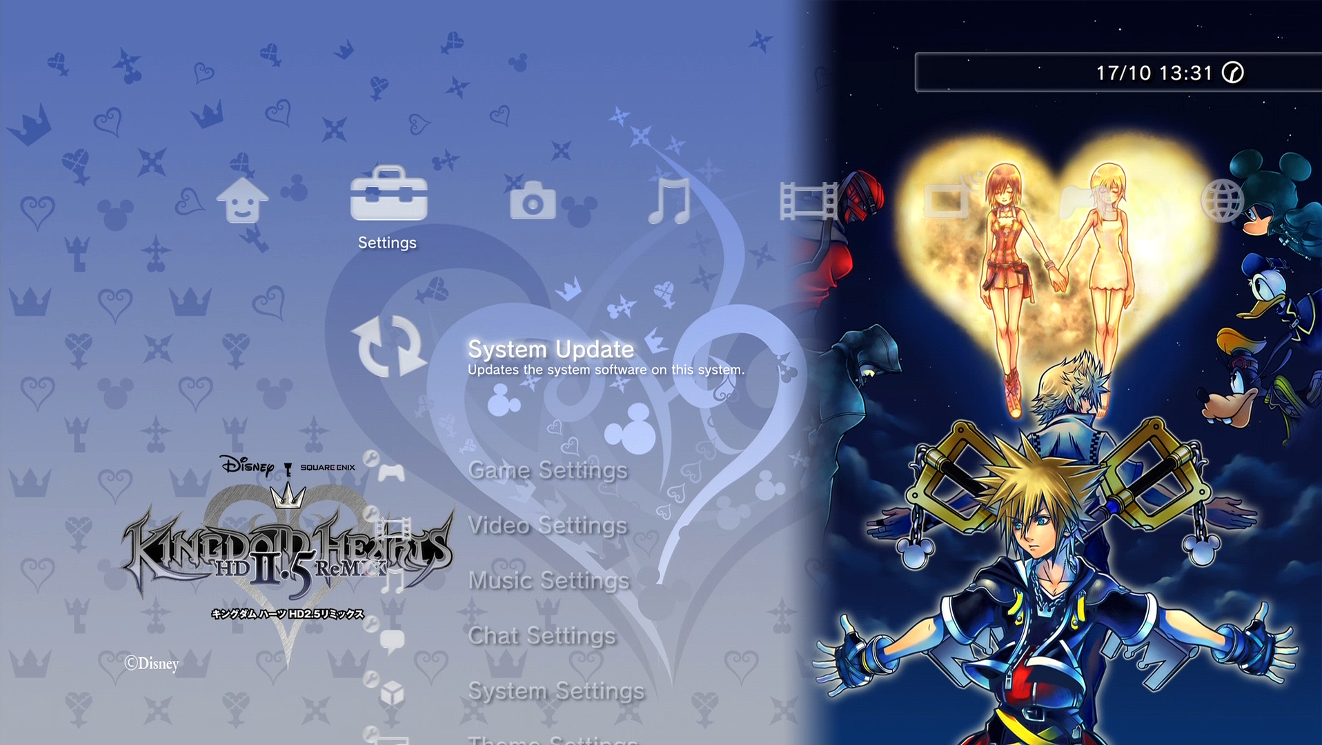 Here are the unlockable PlayStation 3 themes in Kingdom Hearts HD