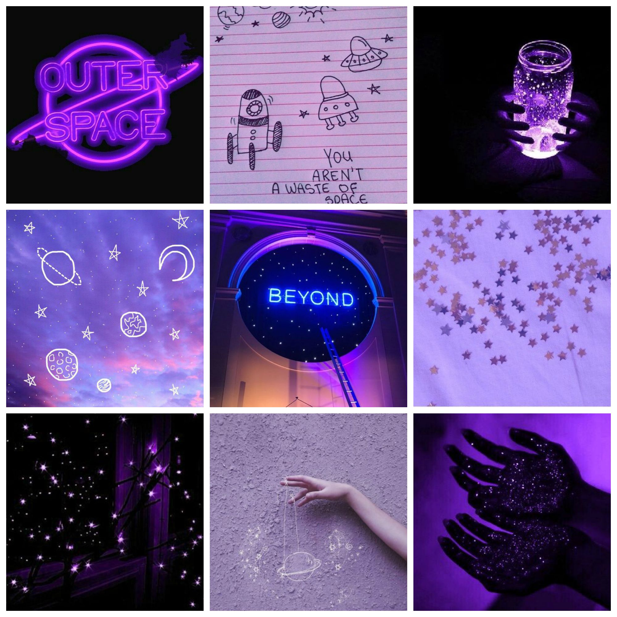 Space aesthetic collage